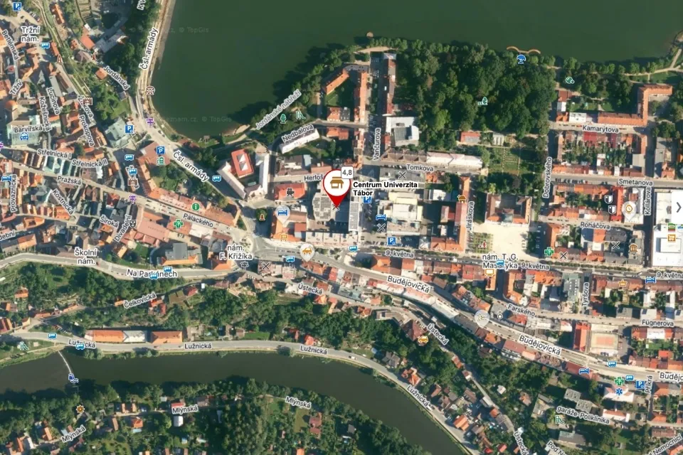 Mapa - Centrum Univerzita Tábor